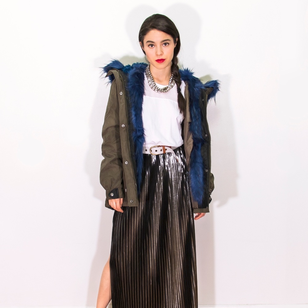 Faux fur lined parka